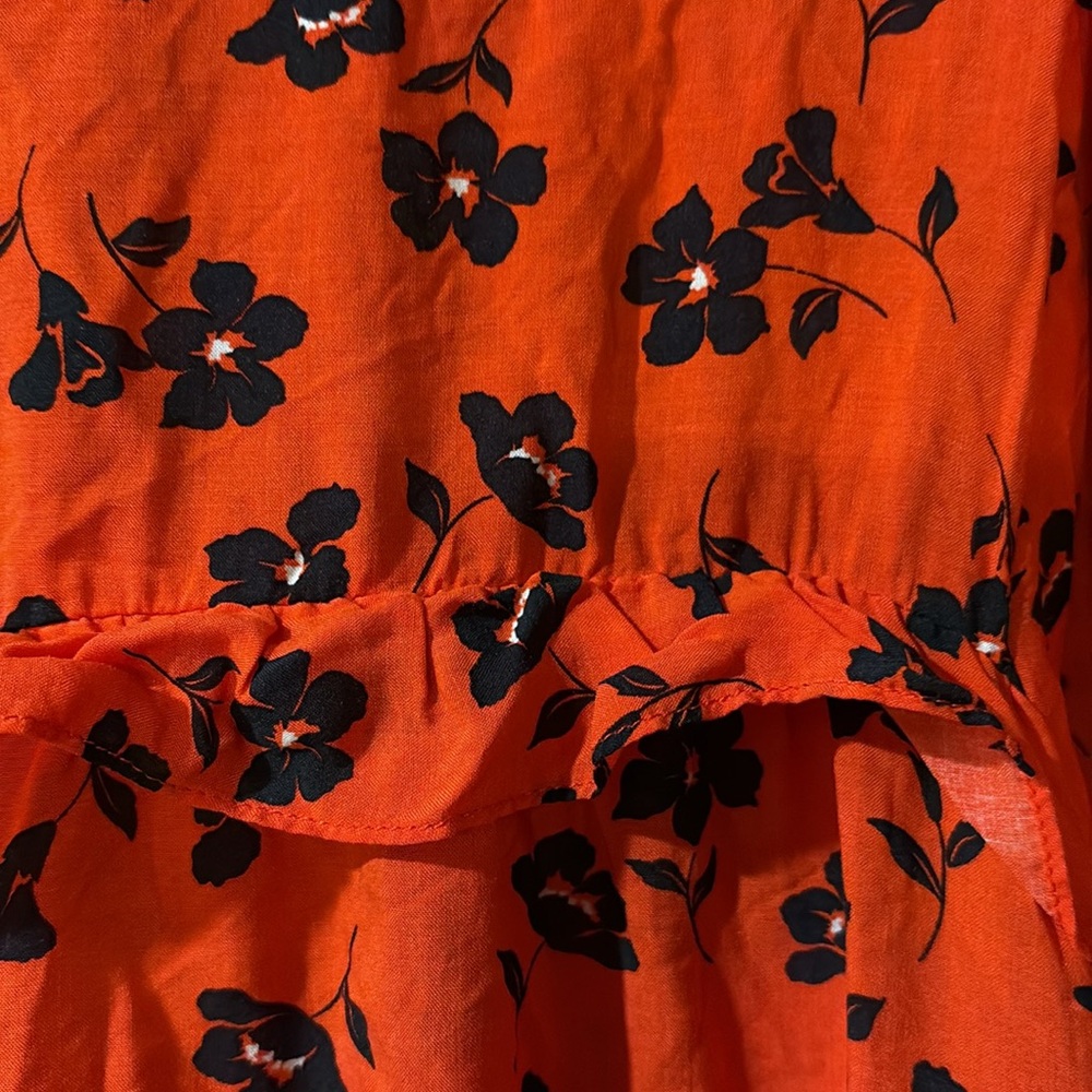 Next Red Floral Ruffle Dress - Picture 8 of 9